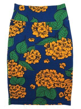 New! LuLaRoe Cassie Bright Blue Floral Pencil Skirt XS
